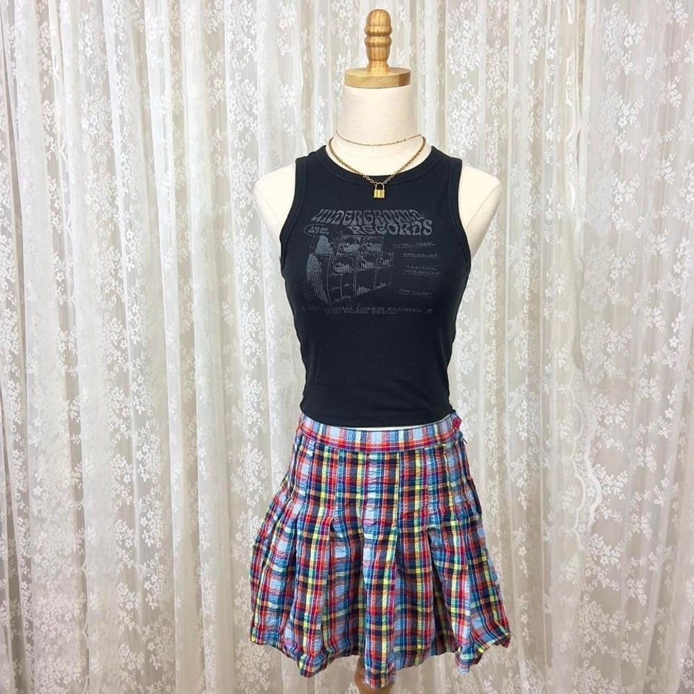Urban Outfitters Plaid Pleated Mini Skirt Women's M Colorful A-Line‎ School Girl